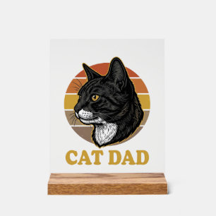 Vintage Cat Dad Retro Cat Lover Shirt Design_1 Acrylic Sign