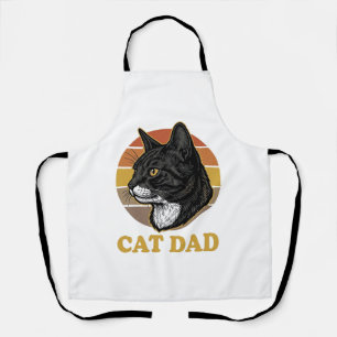 Vintage Cat Dad Retro Cat Lover Shirt Design_1 Apron