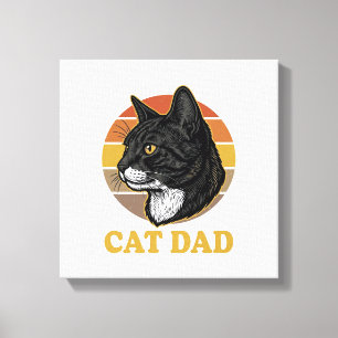 Vintage Cat Dad Retro Cat Lover Shirt Design_1 Canvas Print