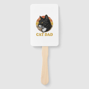 Vintage Cat Dad Retro Cat Lover Shirt Design_1 Hand Fan