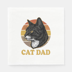 Vintage Cat Dad Retro Cat Lover Shirt Design_1 Napkin