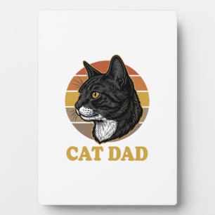Vintage Cat Dad Retro Cat Lover Shirt Design_1 Plaque