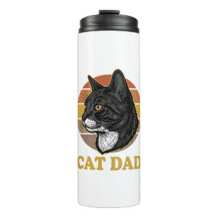 Vintage Cat Dad Retro Cat Lover Shirt Design_1 Thermal Tumbler