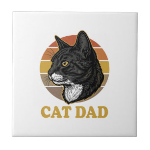 Vintage Cat Dad Retro Cat Lover Shirt Design_1 Tile