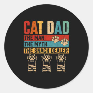 Vintage Cat Dad The Man Myth Snack Er Funny Father Classic Round Sticker