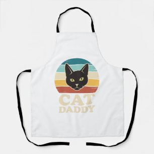 Vintage Cat Daddy Black Cat Retro Sunset Shirt Des Apron