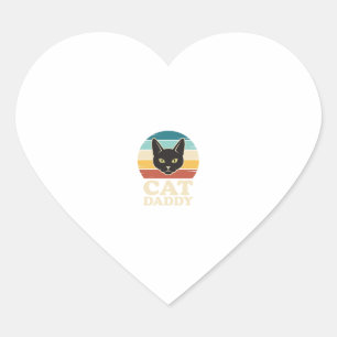 Vintage Cat Daddy Black Cat Retro Sunset Shirt Des Heart Sticker