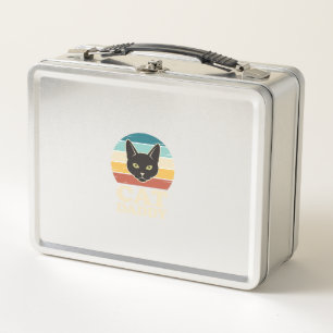 Vintage Cat Daddy Black Cat Retro Sunset Shirt Des Metal Lunch Box