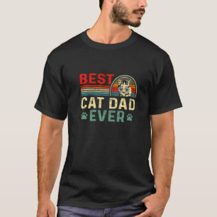 Vintage Cat Daddy Fathers Day Best Cat Dad Ever T-Shirt