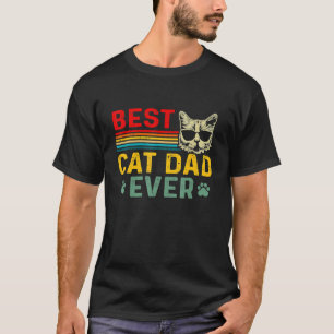 Vintage Cat Daddy Fathers Day Best Cat Dad Ever T-Shirt