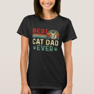 Vintage Cat Daddy Fathers Day Best Cat Dad Ever T-Shirt