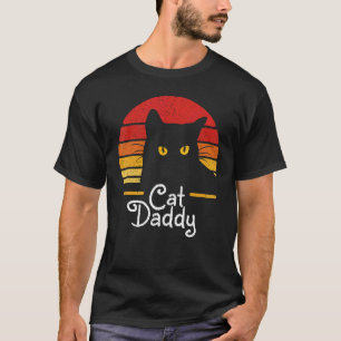 Vintage Cat Daddy Retro 70s 80s Black Cat Funny Ca T-Shirt