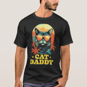Vintage Cat Daddy Retro 90s 80s Cat Lover Cat Dad T-Shirt