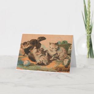 Vintage Cat Frolic Note Card