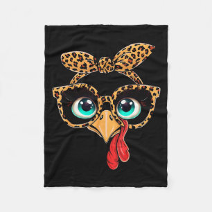 Vintage Cat Gift Store Leopard Print Thanksgiving  Fleece Blanket