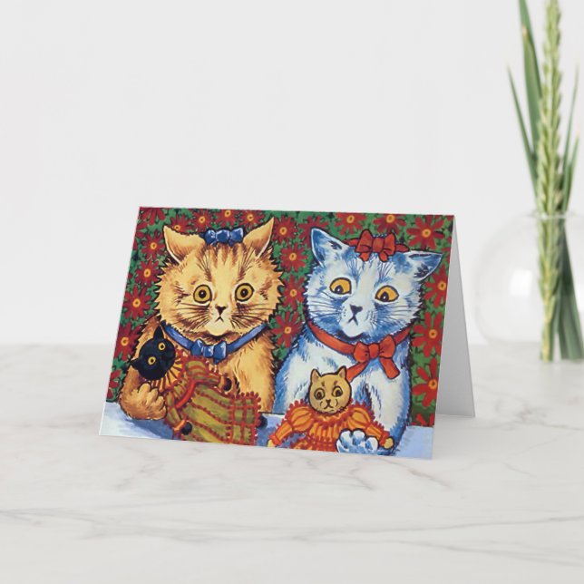 Vintage Cat Girl Thank You Card (Front)