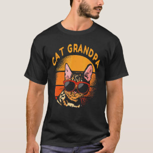 Vintage Cat Grandpa Retro   Father S Day Men Distr T-Shirt