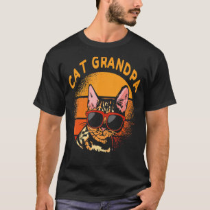 Vintage Cat Grandpa Retro Funny Father's Day Men D T-Shirt