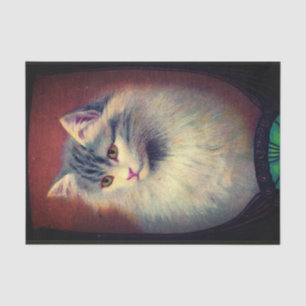 Vintage cat illustration art nouveau elegant tissue paper