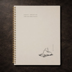 Vintage Cat Illustration Dark Academia  Notebook