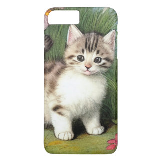 Vintage Cat Illustration with Red Flowers Case-Mate iPhone Case
