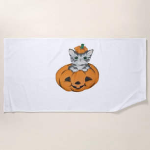 Vintage cat in a pumpkin Classic T-Shirt Beach Towel