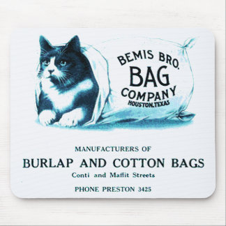 Vintage Cat in Bag Mousepad