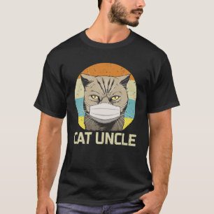 Vintage Cat In Face Mask Quarantine Funny Best Unc T-Shirt