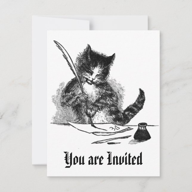 Vintage Cat Invitation (Front)
