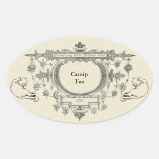 Vintage Cat, Jar Container Spice Herb Label