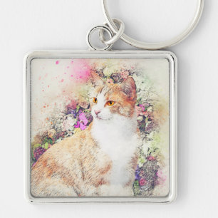 Vintage Cat Keychain