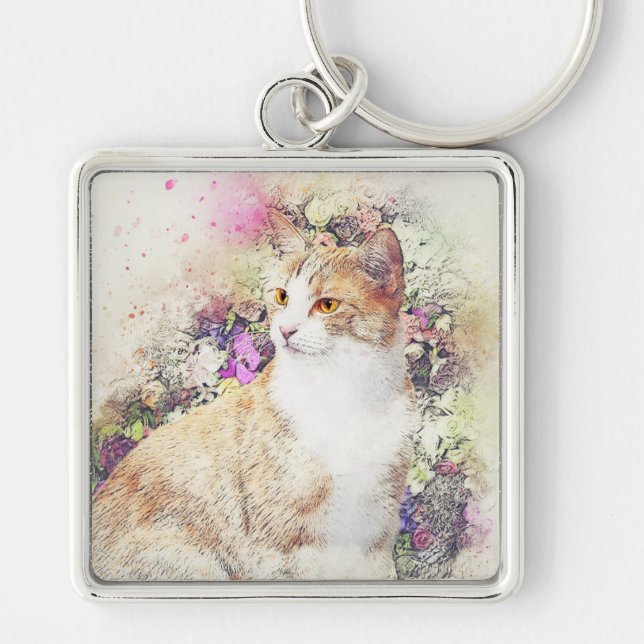 Vintage Cat Keychain (Front)