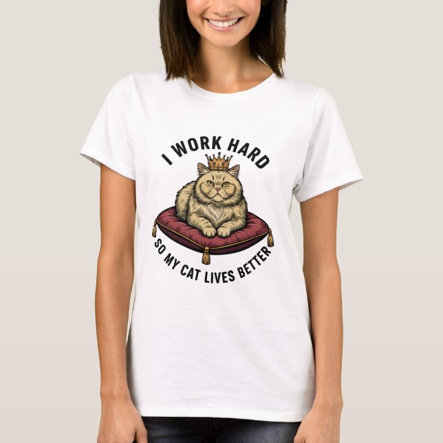 Vintage Cat King Funny Cat Lover T-Shirt (Front)