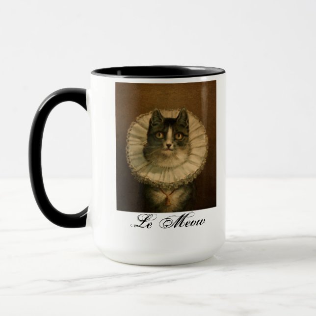 Vintage Cat "Le Meow" Mug (Left)
