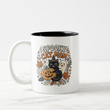 Vintage Cat Mom Halloween Graphic