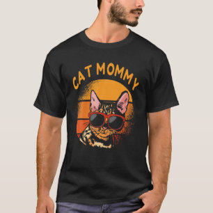 Vintage Cat Mommy Retro Funny Mother's Day Women D T-Shirt