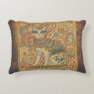 Vintage,Cat Motif Art, Ancient Greece Style Accent Pillow