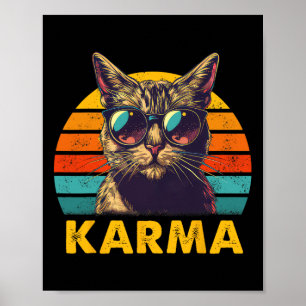 Vintage Cat Music Gifts For Teens Girls Kids Women Poster