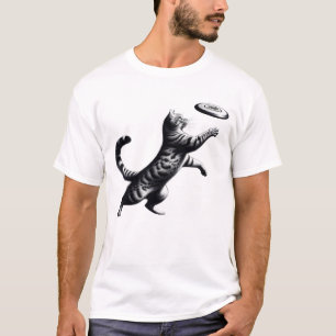 Vintage Cat Playing Ultimate Frisbee Kitten Lover T-Shirt