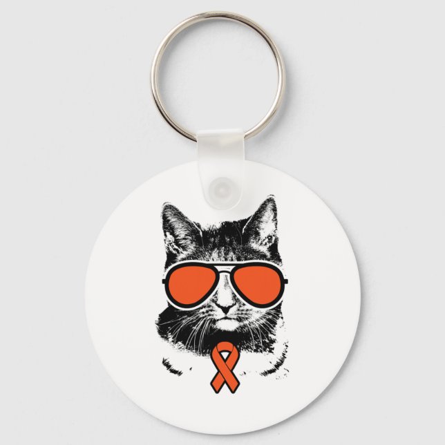 Vintage Cat Rsd Crps Awareness  Keychain (Front)