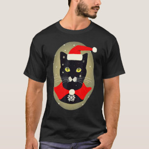Vintage Cat Santa Outfit Whimsical Christmas Holid T-Shirt