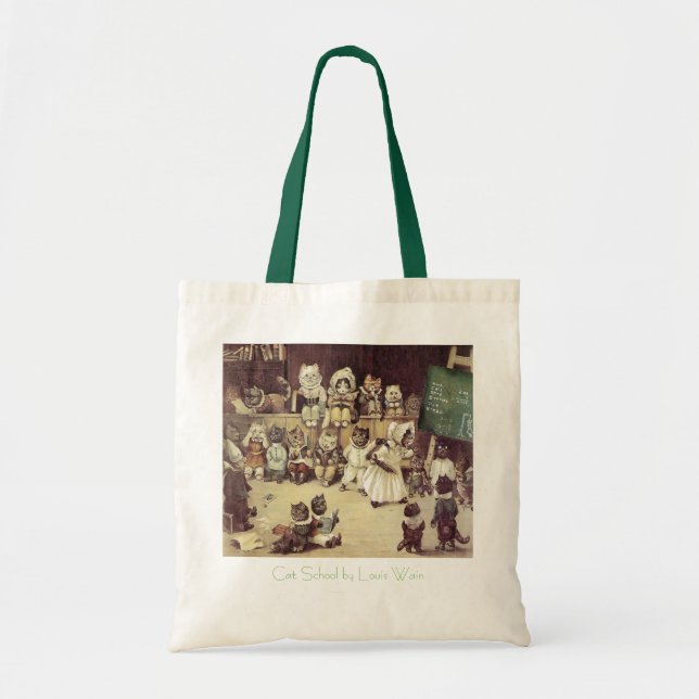 Vintage Cat School Budget Tote Bag (Front)
