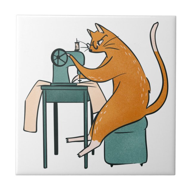 Vintage Cat Sewing Tile (Front)