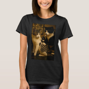Vintage Cat Smoking Tattoo Inked Kitty Artist Funn T-Shirt