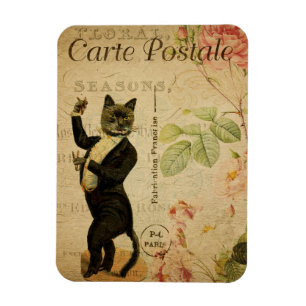 Vintage Cat Theme   Carte Postale   Cat Dancing Magnet