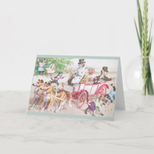 Vintage Cat Wedding Greeting Card