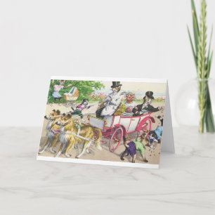 Vintage Cat Wedding Greeting Card