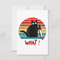 Vintage Cat What Funny Black Cat Murderous Cat Wit