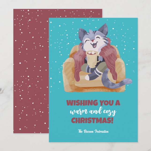 Vintage Cat Winter Holiday Merry Christmas (Front/Back)