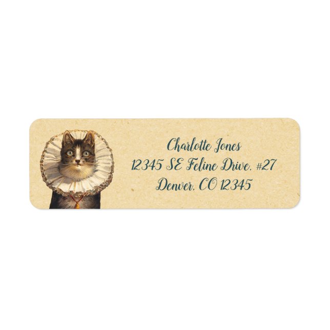 Vintage Cat with Ruffled Collar (Front)